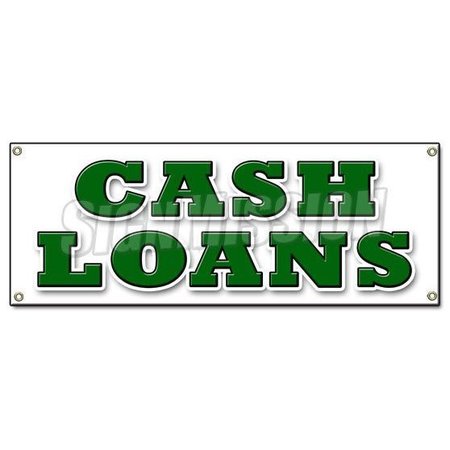 SIGNMISSION CASH LOANS BANNER SIGN payday advance quick title pawn shop for gold today B-Cash Loans